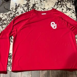 Mens Oklahoma Sooners Columbia Drifit Long Sleeve shirt. Size XL